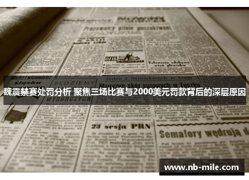 魏震禁赛处罚分析 聚焦三场比赛与2000美元罚款背后的深层原因 魏震禁赛处罚分析 聚焦三场比赛与2000美元罚款背后的深层原因